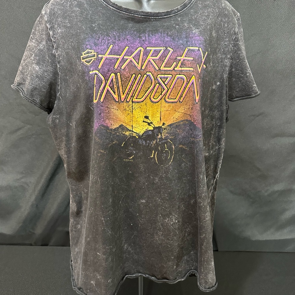 Harley-Davidson Black and Purple Short Sleeve Tee